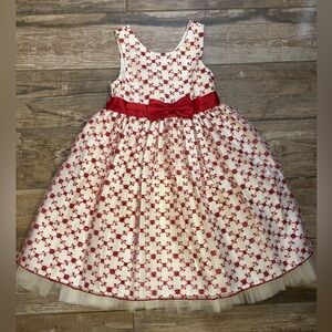 Rd and White American Princess Christmas Dress